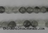 CCQ312 15.5 inches 8mm faceted round cloudy quartz beads wholesale