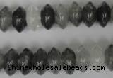 CCQ328 15.5 inches 7*13mm rondelle cloudy quartz beads wholesale