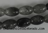 CCQ345 15.5 inches 10*14mm rice cloudy quartz beads wholesale