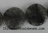 CCQ376 15.5 inches 25mm flat round cloudy quartz beads wholesale