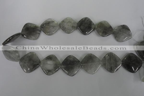 CCQ425 15.5 inches 25*25mm diamond cloudy quartz beads wholesale