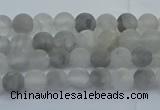 CCQ560 15.5 inches 4mm round matte cloudy quartz beads wholesale