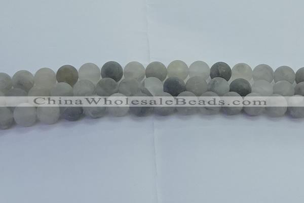 CCQ564 15.5 inches 12mm round matte cloudy quartz beads wholesale