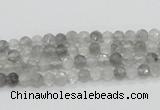 CCQ57 15.5 inches 4mm faceted round cloudy quartz beads wholesale