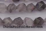 CCQ572 15.5 inches 8mm faceted nuggets cloudy quartz beads