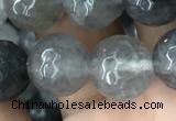 CCQ584 15.5 inches 12mm faceted round cloudy quartz beads wholesale