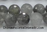 CCQ62 15.5 inches 14mm faceted round cloudy quartz beads wholesale