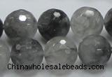 CCQ63 15.5 inches 16mm faceted round cloudy quartz beads wholesale