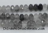 CCQ73 15.5 inches 6*8mm faceted rondelle cloudy quartz beads wholesale