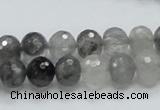 CCQ77 15.5 inches 8*10mm faceted rondelle cloudy quartz beads wholesale