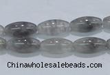 CCQ81 15.5 inches 8*16mm rice cloudy quartz beads wholesale