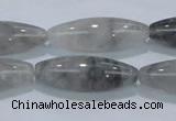CCQ85 15.5 inches 10*30mm rice cloudy quartz beads wholesale