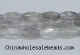 CCQ91 15.5 inches 6*12mm faceted rice cloudy quartz beads wholesale