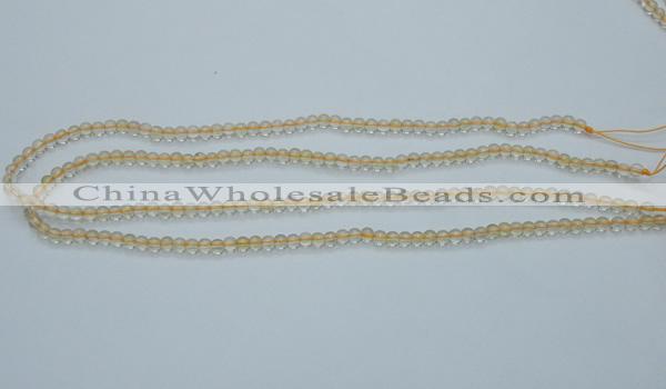 CCR01 15.5 inches 4mm round natural citrine gemstone beads wholesale