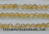CCR03 15.5 inches 6mm faceted round natural citrine gemstone beads