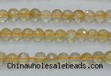 CCR03 15.5 inches 6mm faceted round natural citrine gemstone beads