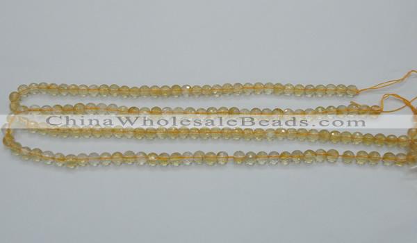 CCR03 15.5 inches 6mm faceted round natural citrine gemstone beads