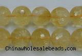 CCR06 15.5 inches 14mm faceted round natural citrine gemstone beads