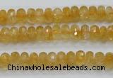 CCR08 15.5 inches 5*8mm faceted rondelle natural citrine gemstone beads
