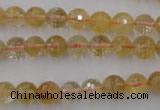 CCR153 15.5 inches 8mm faceted round natural citrine gemstone beads