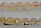 CCR155 15.5 inches 10mm faceted round natural citrine beads