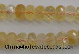 CCR163 15.5 inches 7*12mm faceted rondelle natural citrine beads