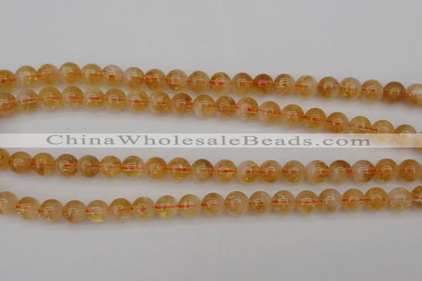 CCR166 15.5 inches 8mm round natural citrine beads wholesale