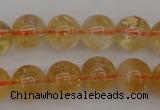 CCR167 15.5 inches 10mm round natural citrine beads wholesale