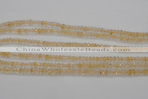 CCR172 15.5 inches 4*6mm faceted rondelle natural citrine beads