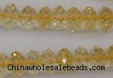 CCR174 15.5 inches 5*8mm faceted rondelle natural citrine beads