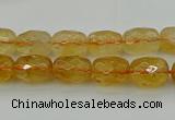 CCR178 15.5 inches 8*12mm faceted drum citrine gemstone beads