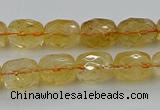 CCR179 15.5 inches 10*12mm faceted drum citrine gemstone beads