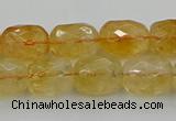 CCR180 15.5 inches 11*14mm faceted drum citrine gemstone beads