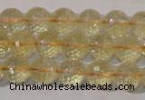 CCR203 15.5 inches 10mm faceted round natural citrine gemstone beads