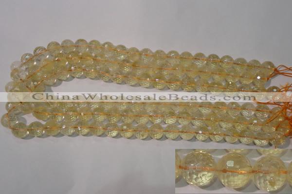 CCR203 15.5 inches 10mm faceted round natural citrine gemstone beads