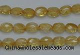 CCR21 15.5 inches 6*7mm faceted oval natural citrine gemstone beads
