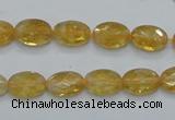 CCR22 15.5 inches 8*12mm faceted oval natural citrine gemstone beads