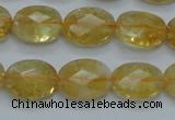 CCR24 15.5 inches 12*16mm faceted oval natural citrine gemstone beads