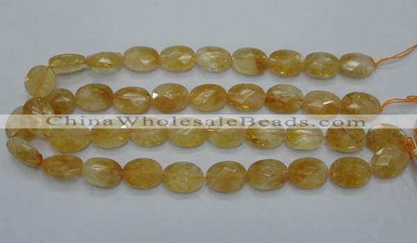 CCR25 15.5 inches 14*19mm faceted oval natural citrine gemstone beads