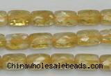 CCR27 15.5 inches 8*12mm faceted rectangle natural citrine beads