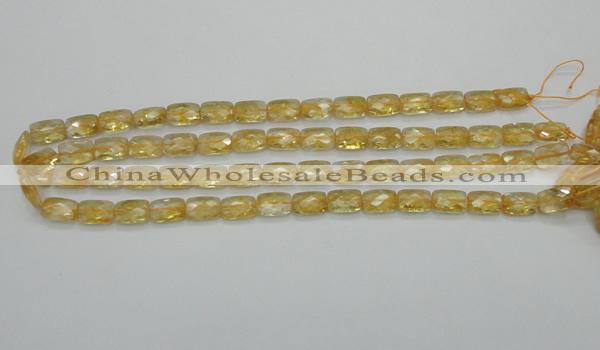 CCR27 15.5 inches 8*12mm faceted rectangle natural citrine beads