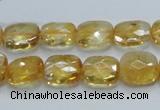 CCR28 15.5 inches 11*13mm faceted rectangle natural citrine beads
