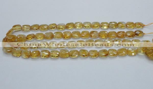 CCR28 15.5 inches 11*13mm faceted rectangle natural citrine beads