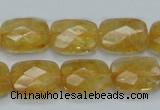 CCR29 15.5 inches 12*16mm faceted rectangle natural citrine beads