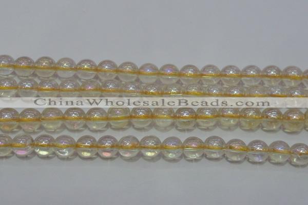 CCR302 15.5 inches 8mm round AB-color natural citrine beads