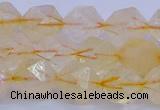 CCR313 15.5 inches 10mm faceted nuggets citrine gemstone beads