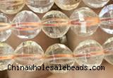 CCR321 15.5 inches 6mm faceted round natural citrine beads