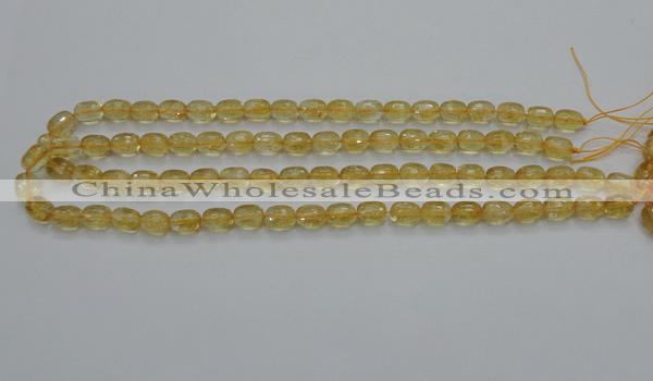 CCR33 15.5 inches 8*10mm faceted rice natural citrine gemstone beads
