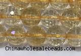 CCR338 15.5 inches 6mmm faceted round citrine gemstone beads