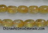 CCR34 15.5 inches 8*12mm faceted rice natural citrine gemstone beads